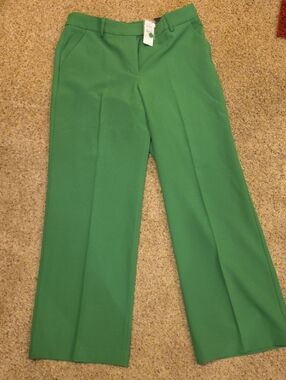 Express Wide-Leg Green Dress Pants